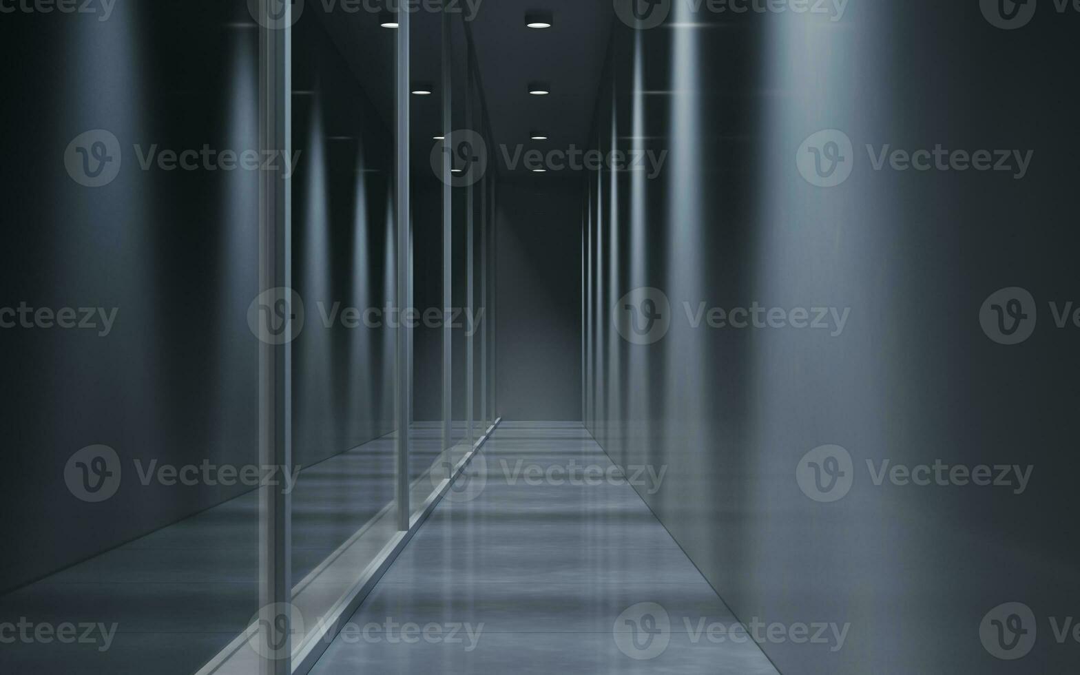 Dark tunnel background, 3d rendering. photo