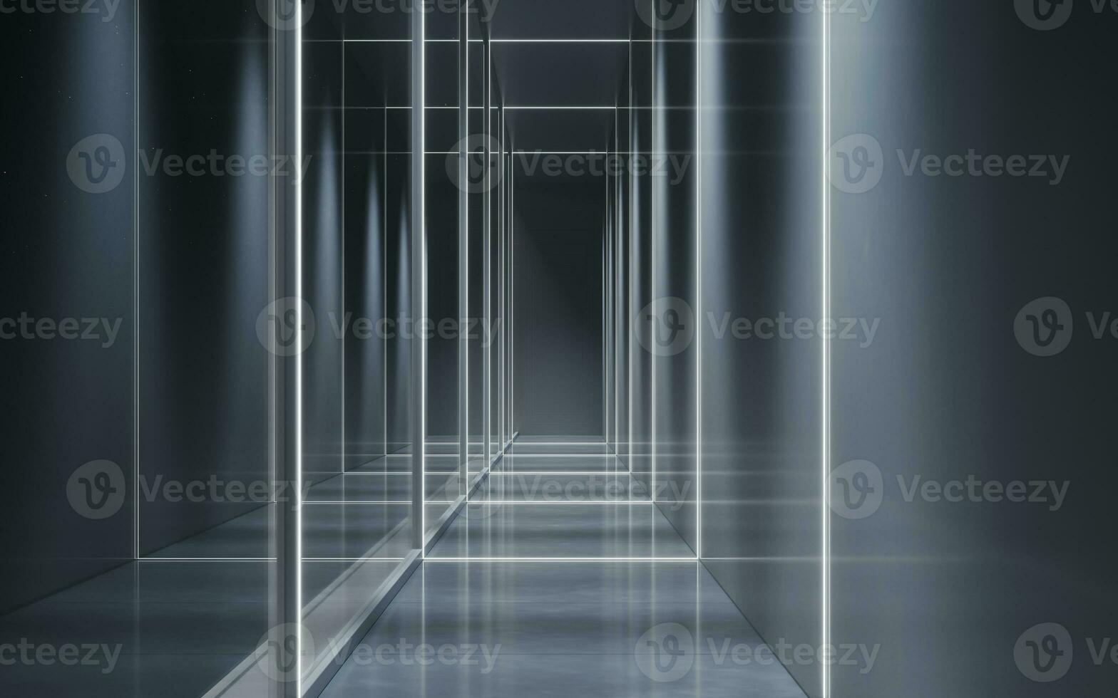 Dark tunnel background, 3d rendering. photo
