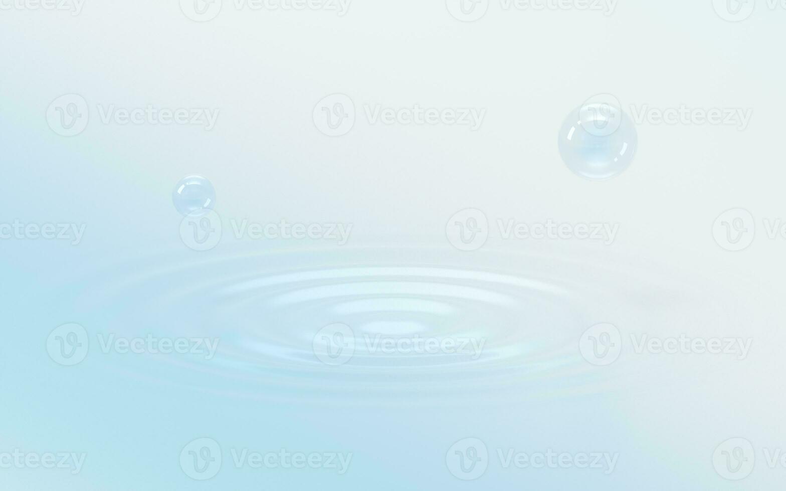 Gradient water and bubbles, 3d rendering. photo