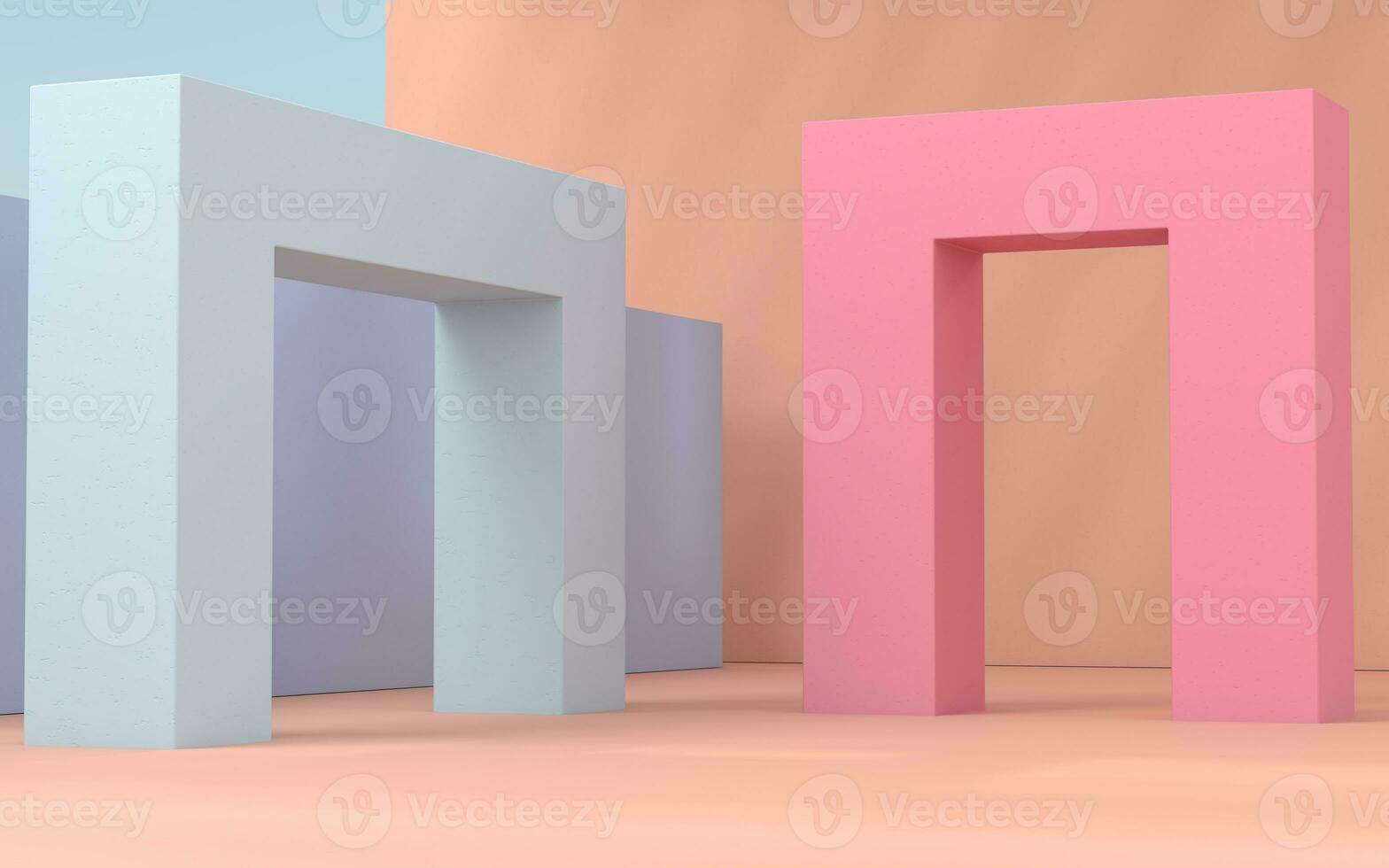 Empty building construction, with sunlight shade, 3d rendering. photo