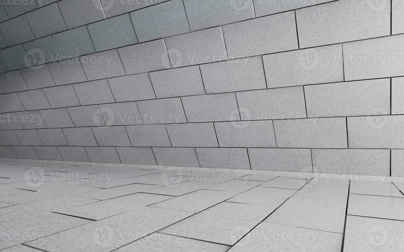 White empty room, with brick wall, 3d rendering. photo