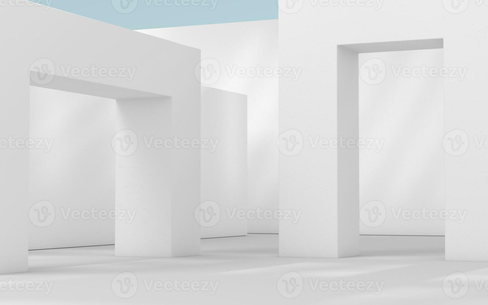 Empty building construction, with sunlight shade, 3d rendering. photo