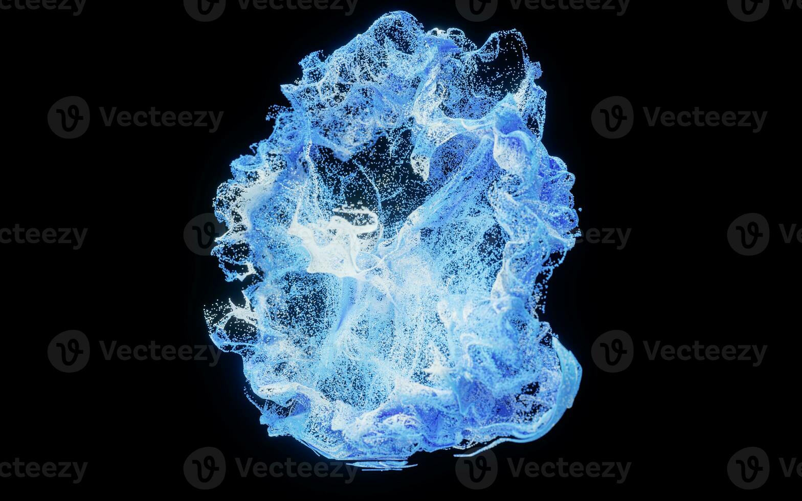 Wave pattern particles, abstract particle background, 3d rendering. photo