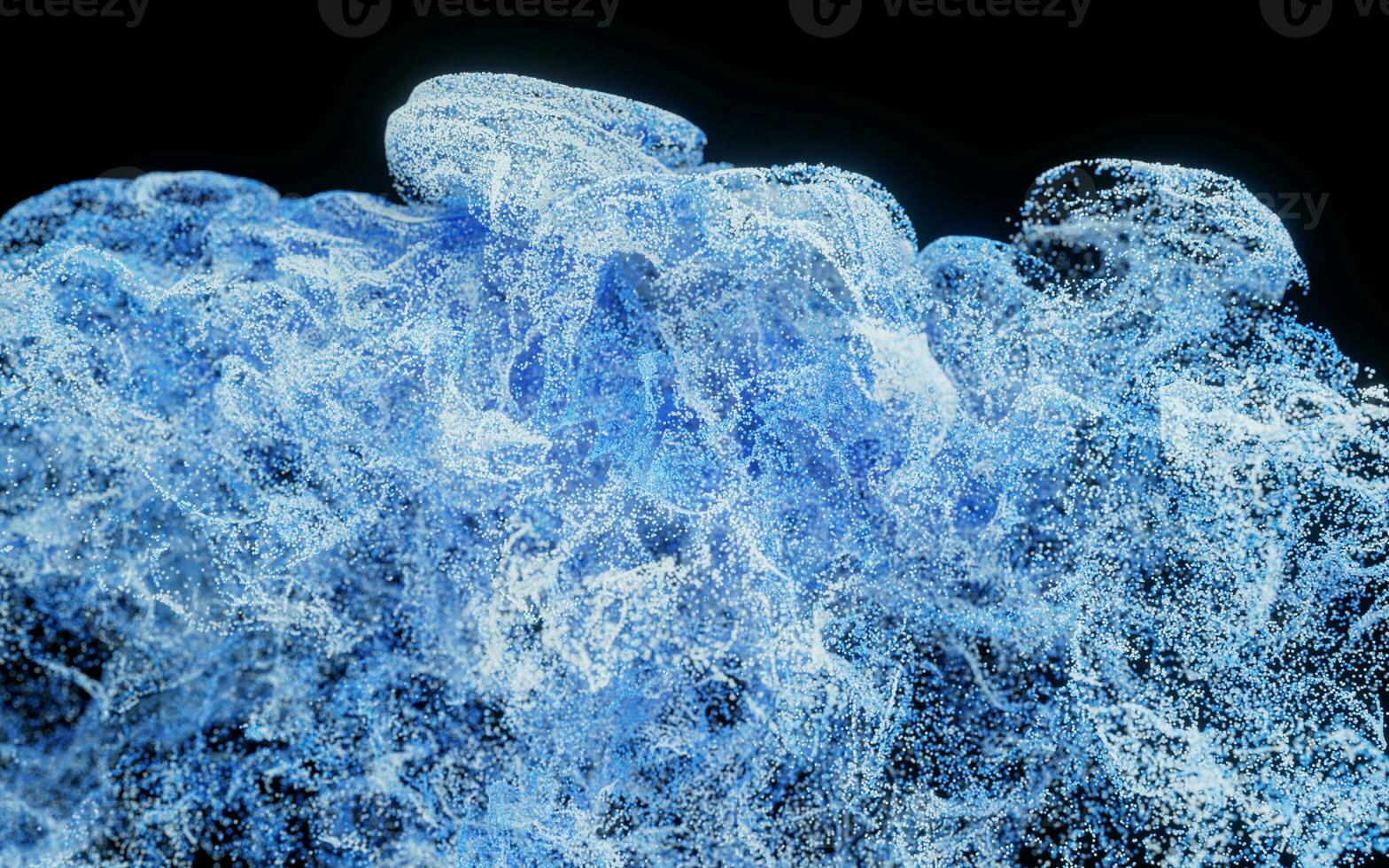 Wave pattern particles, abstract particle background, 3d rendering. photo