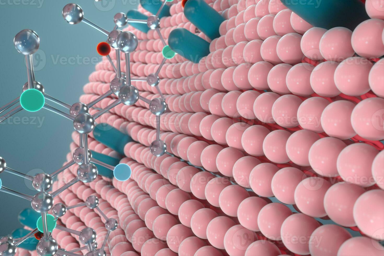 Cell membrane and biology, biological concept, 3d rendering. photo