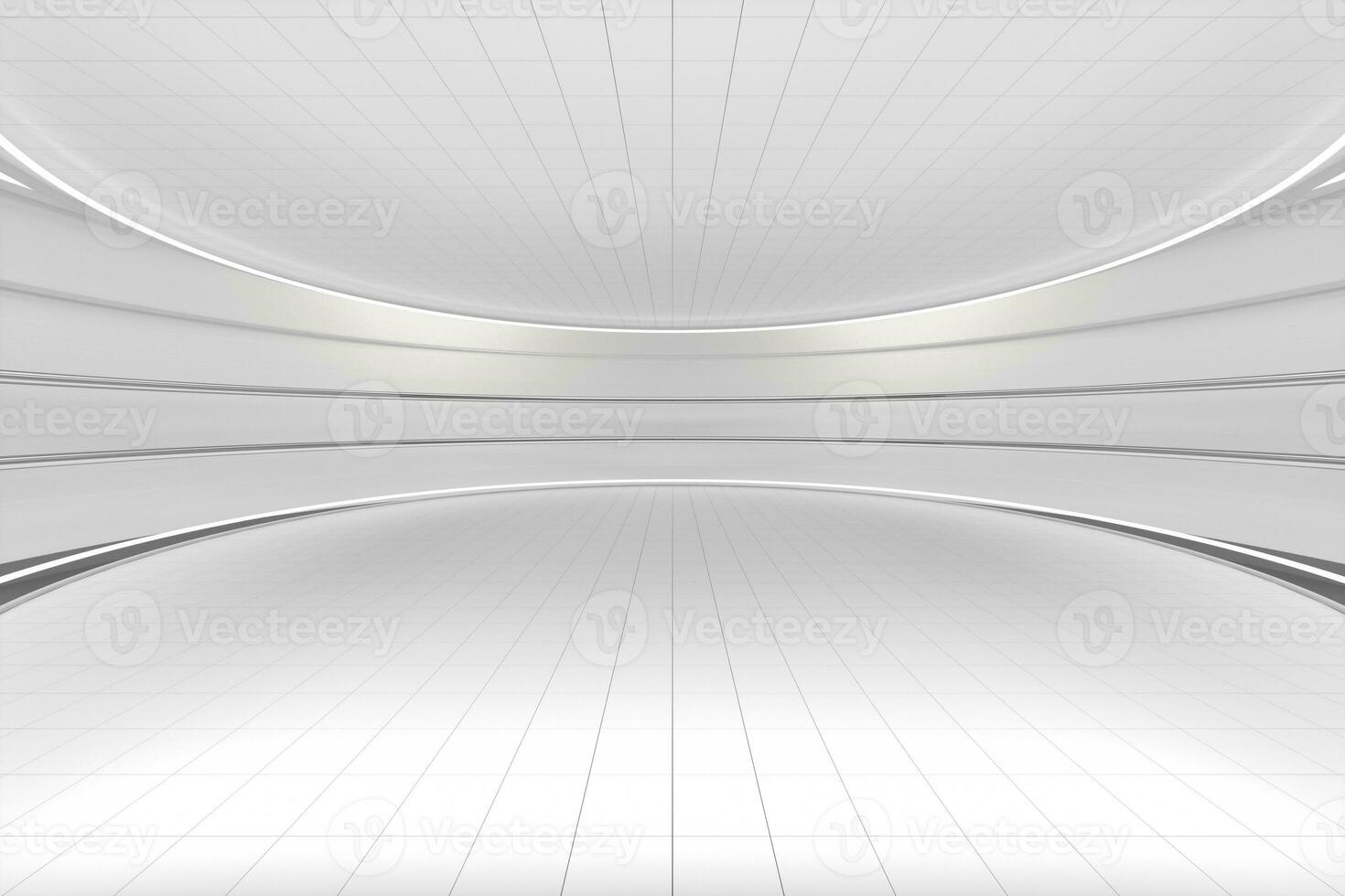 White round room, futuristic structure, 3d rendering. photo