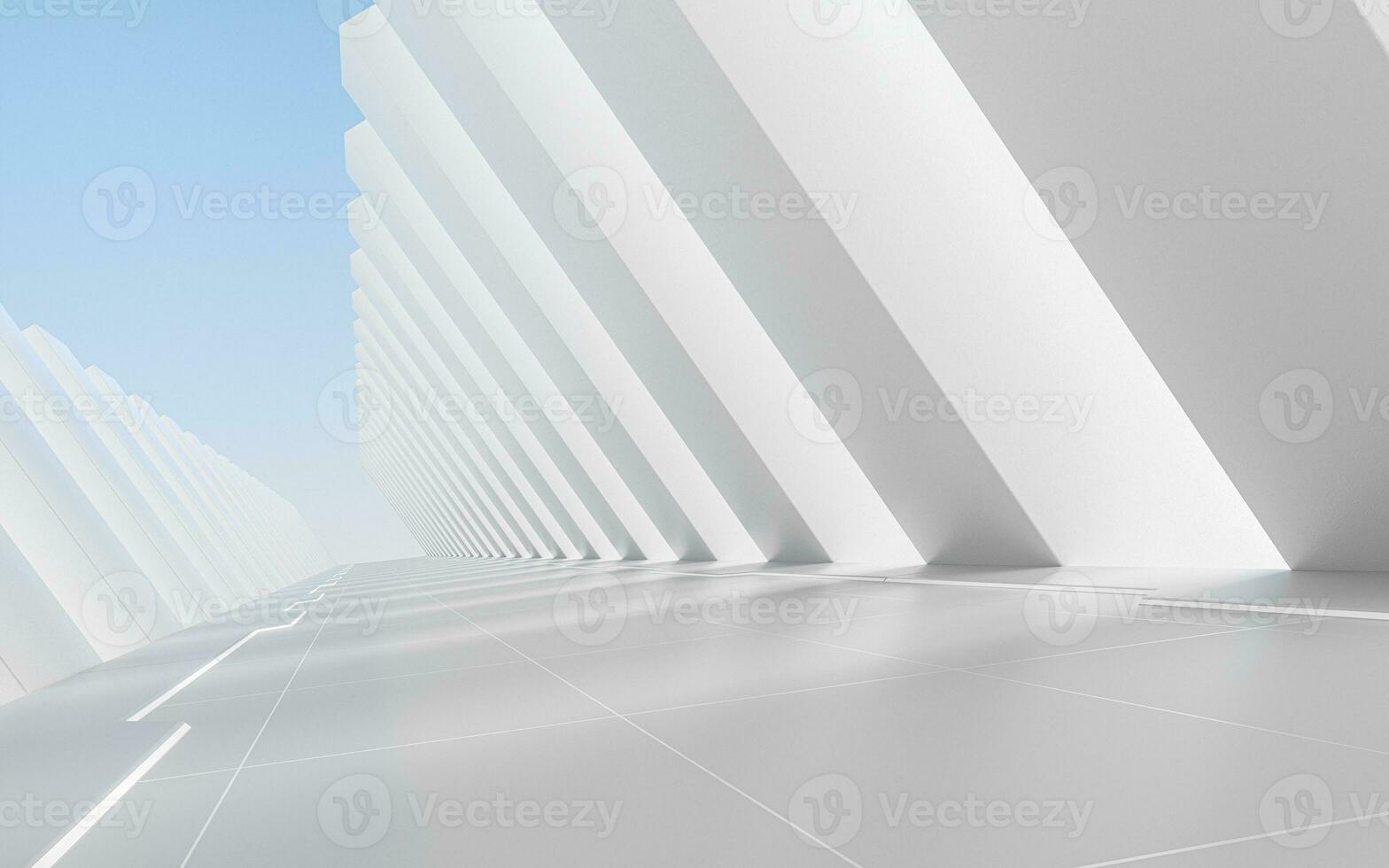 White empty tunnel, 3d rendering. photo