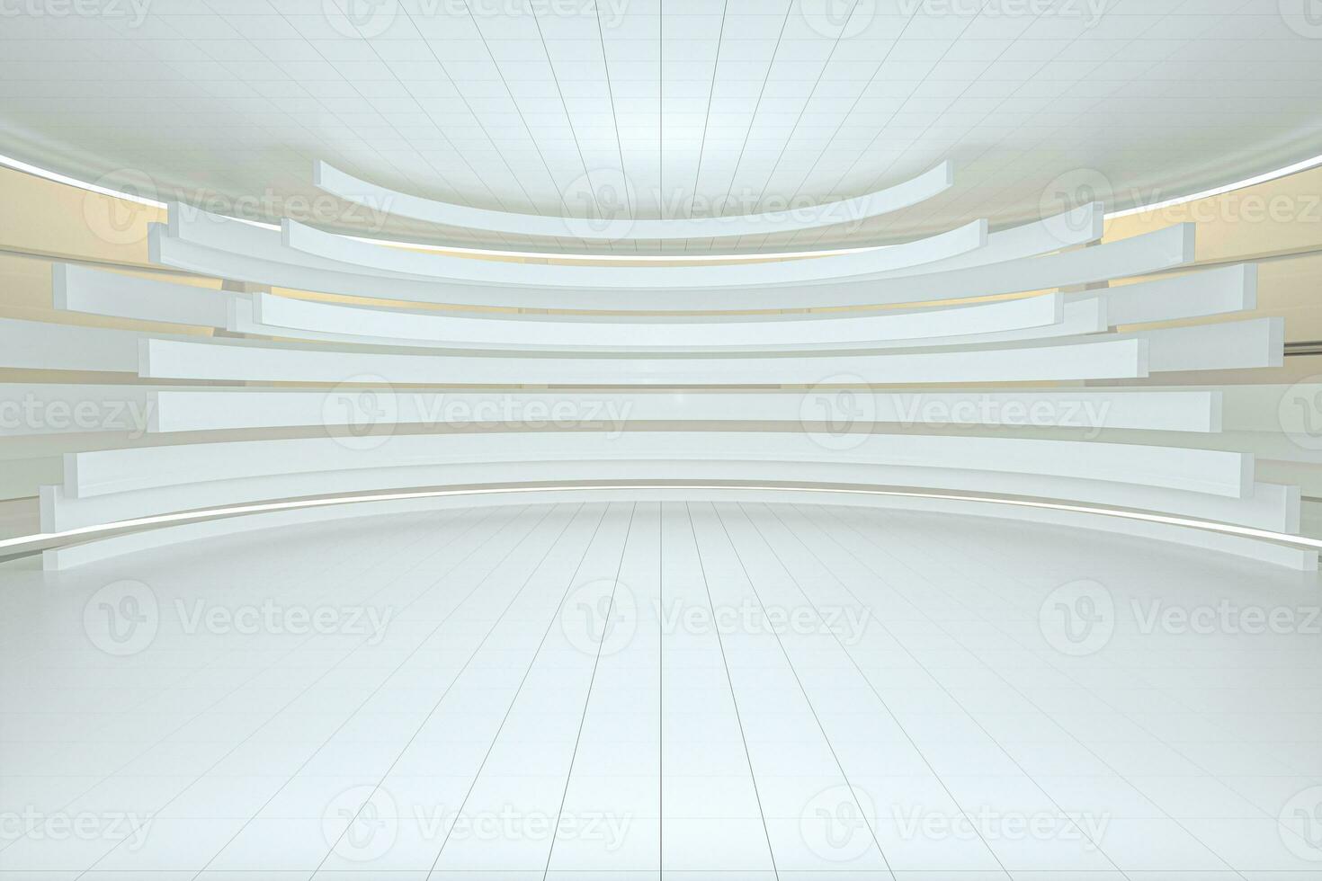 White round room, futuristic structure, 3d rendering. photo