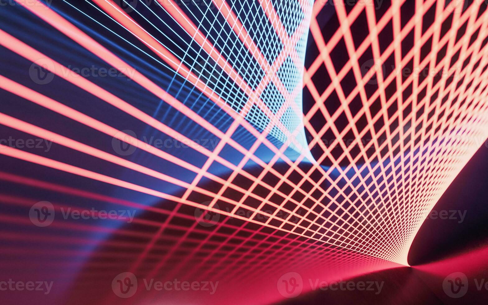 Glowing neon lines, 3d rendering. photo