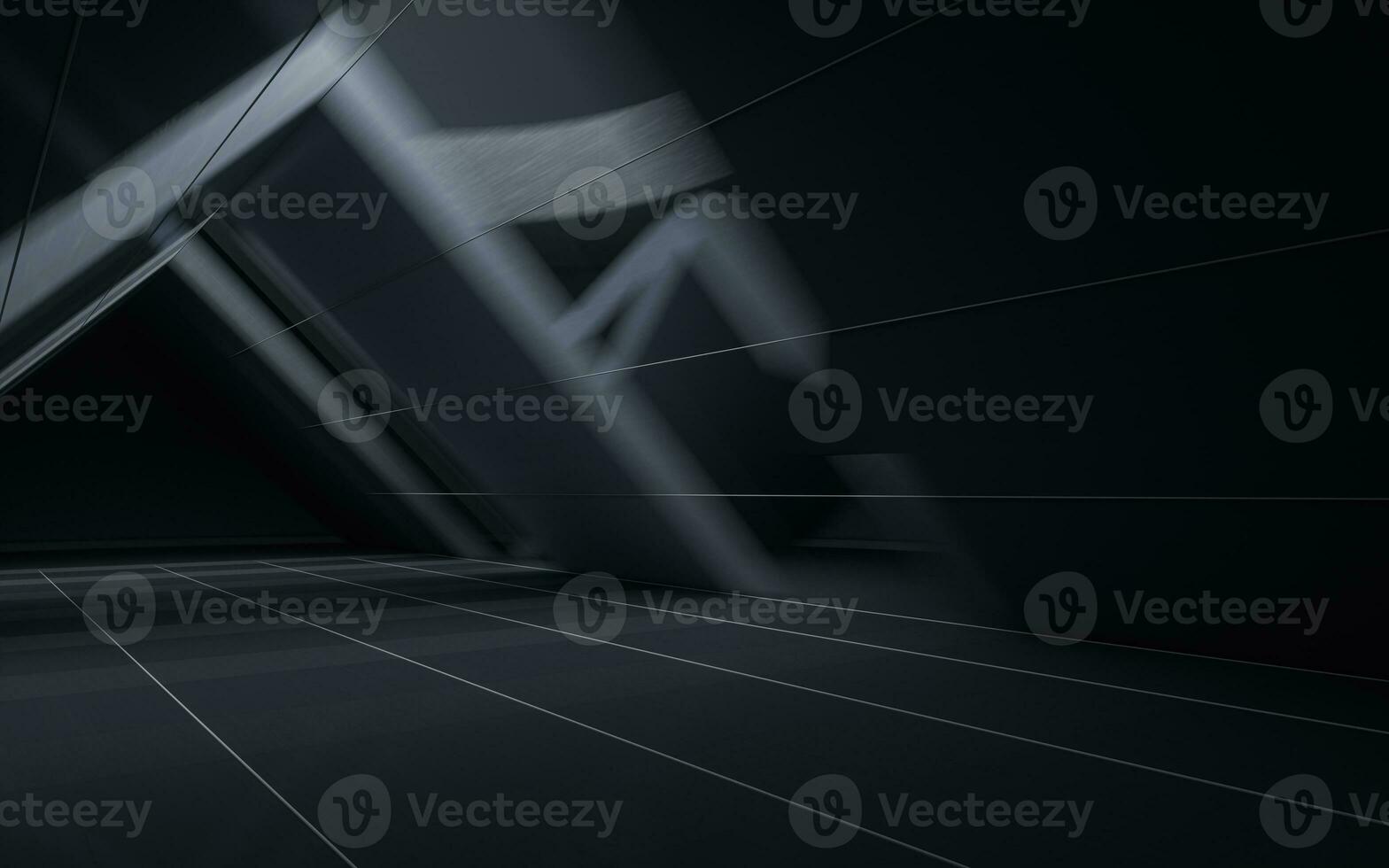 Triangular tunnel, abstract conception, 3d rendering. photo