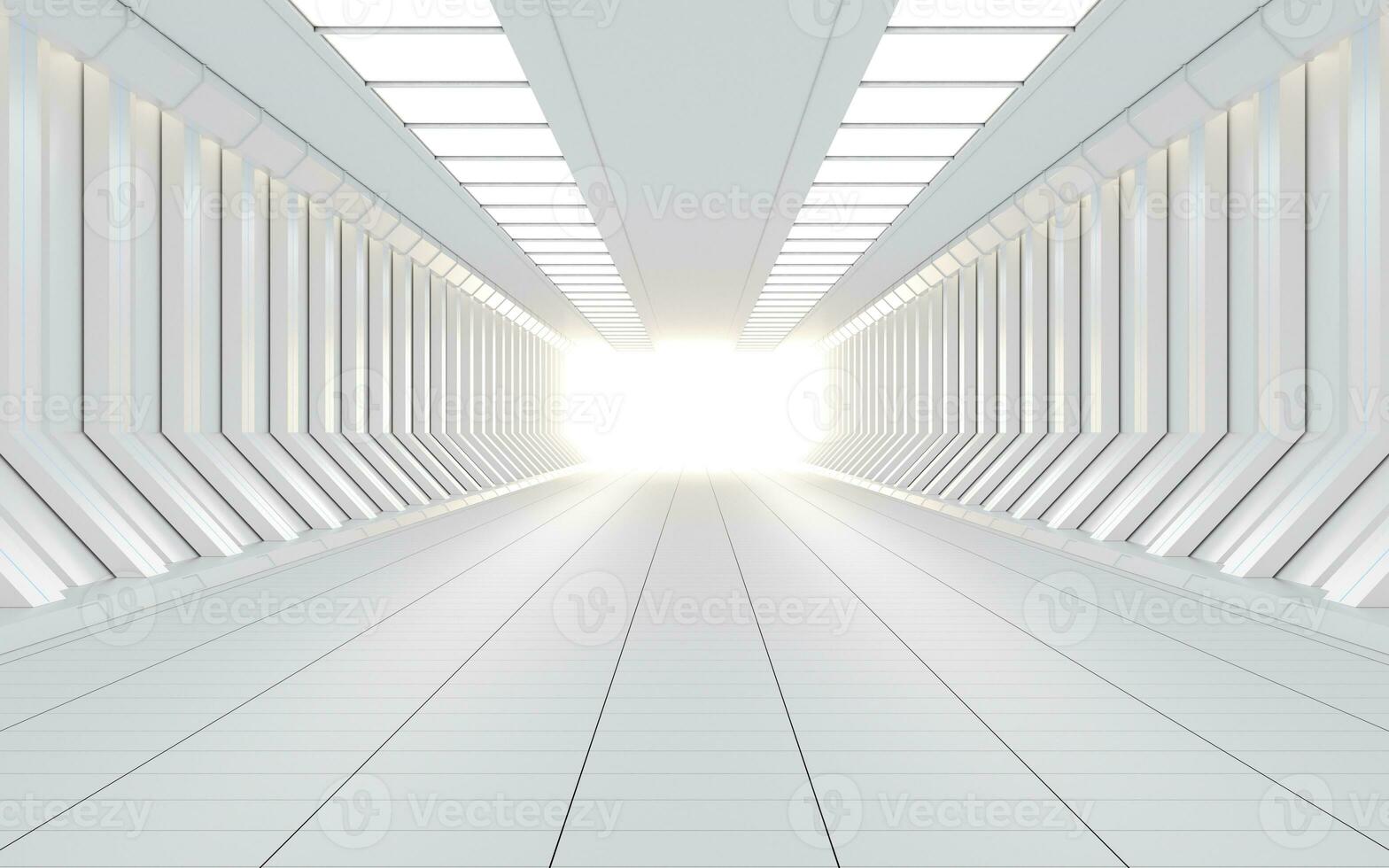 White science fiction tunnel, 3d rendering. photo