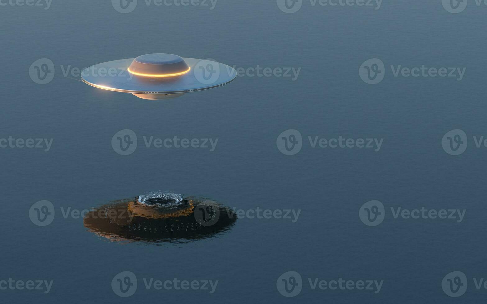 Science fiction UFO spaceships, 3d rendering. photo