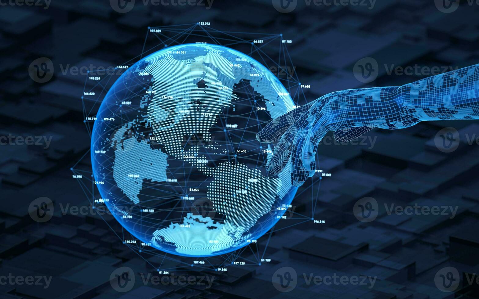 Big data and digital earth, 3d rendering. photo