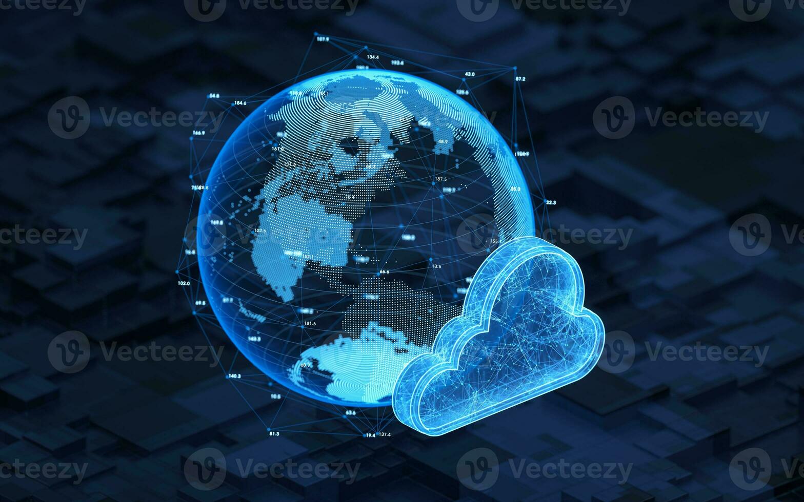 Big data and cloud computing, 3d rendering. photo