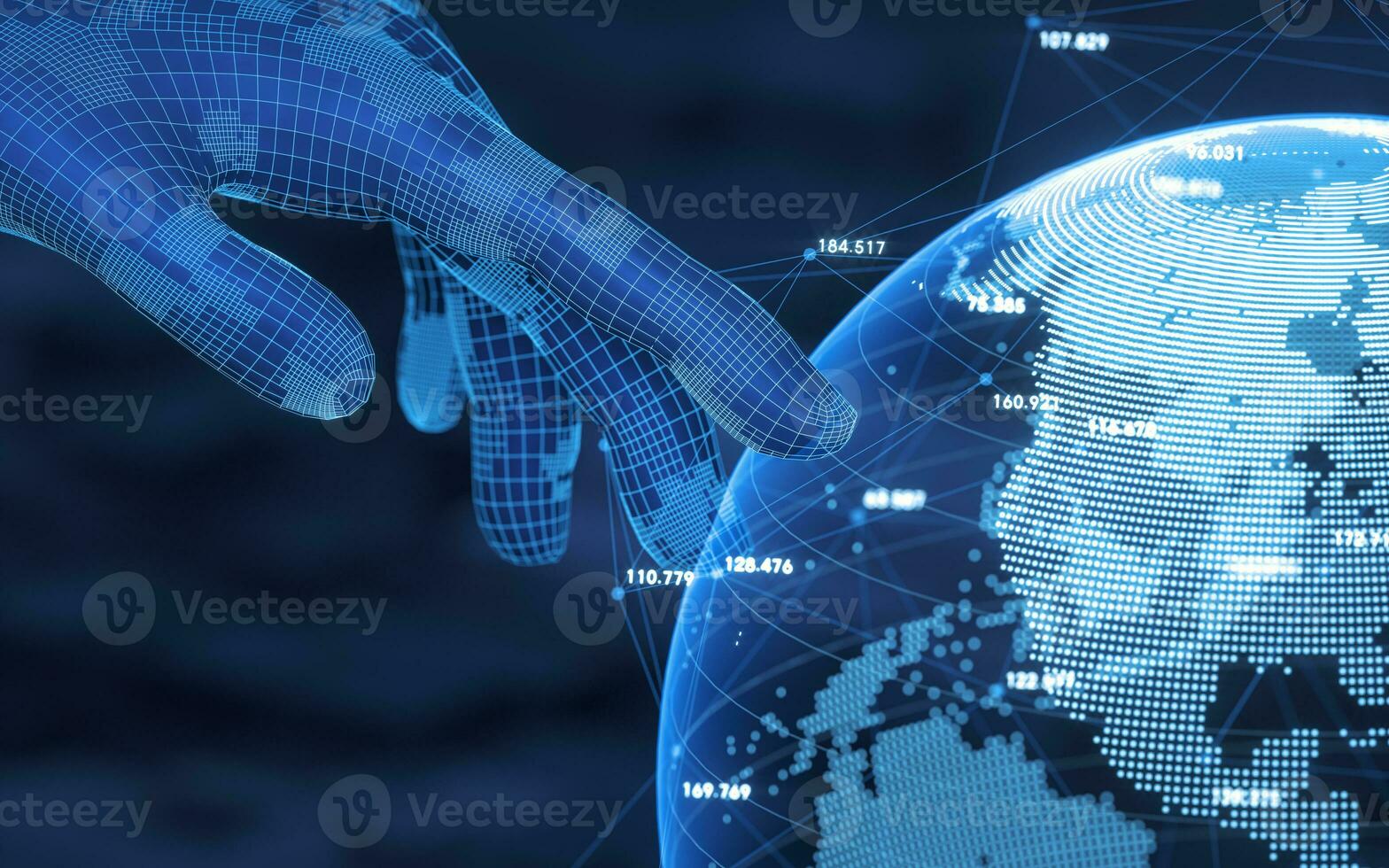 Big data and digital earth, 3d rendering. photo