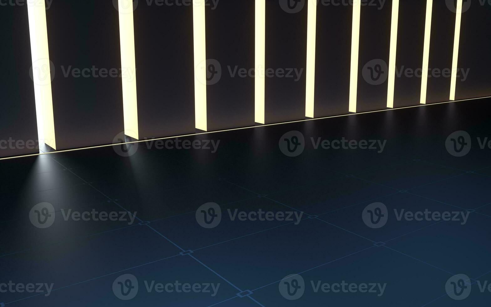Futuristic wall and light, 3d rendering. photo
