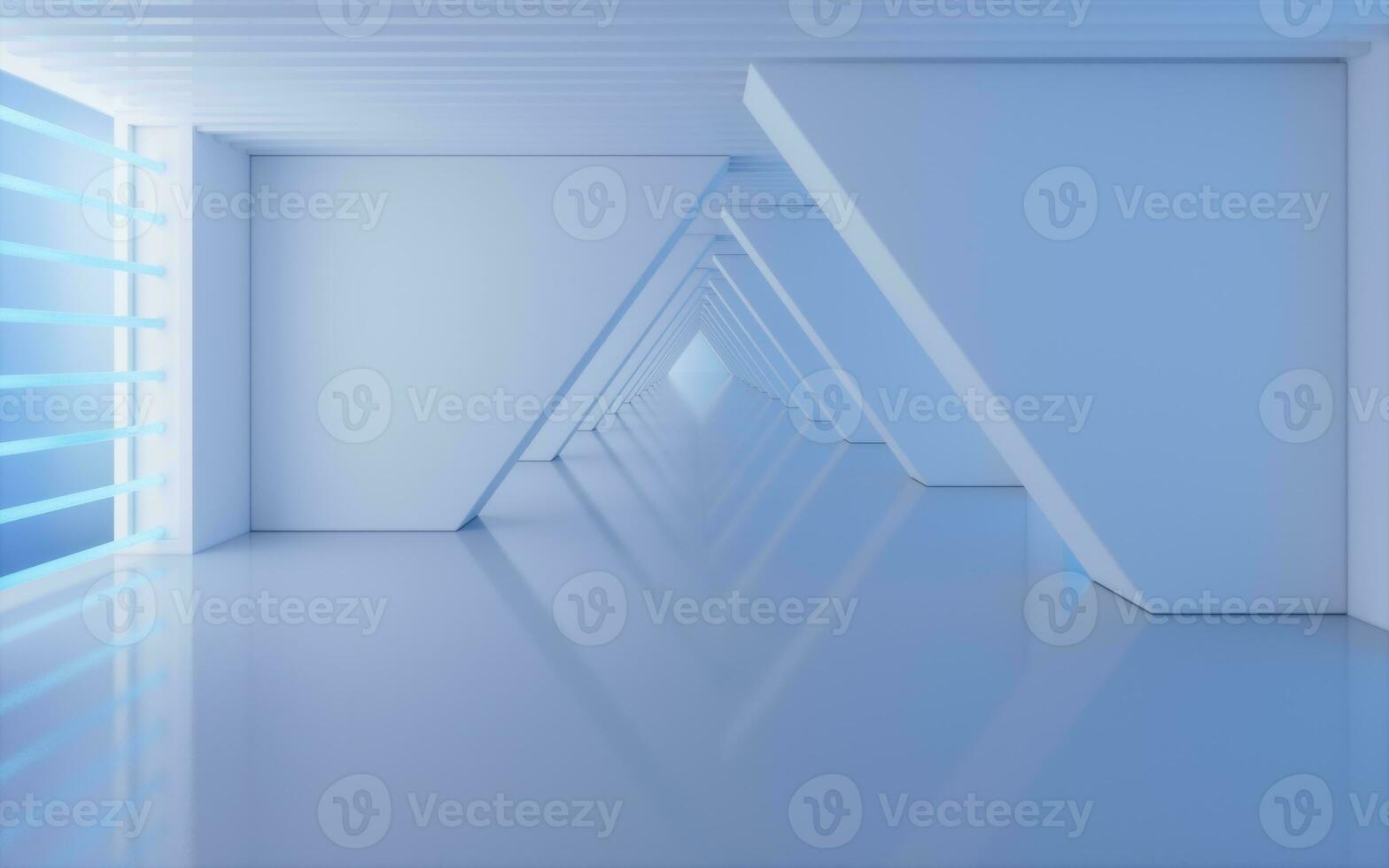 Empty white tunnel, 3d rendering. photo