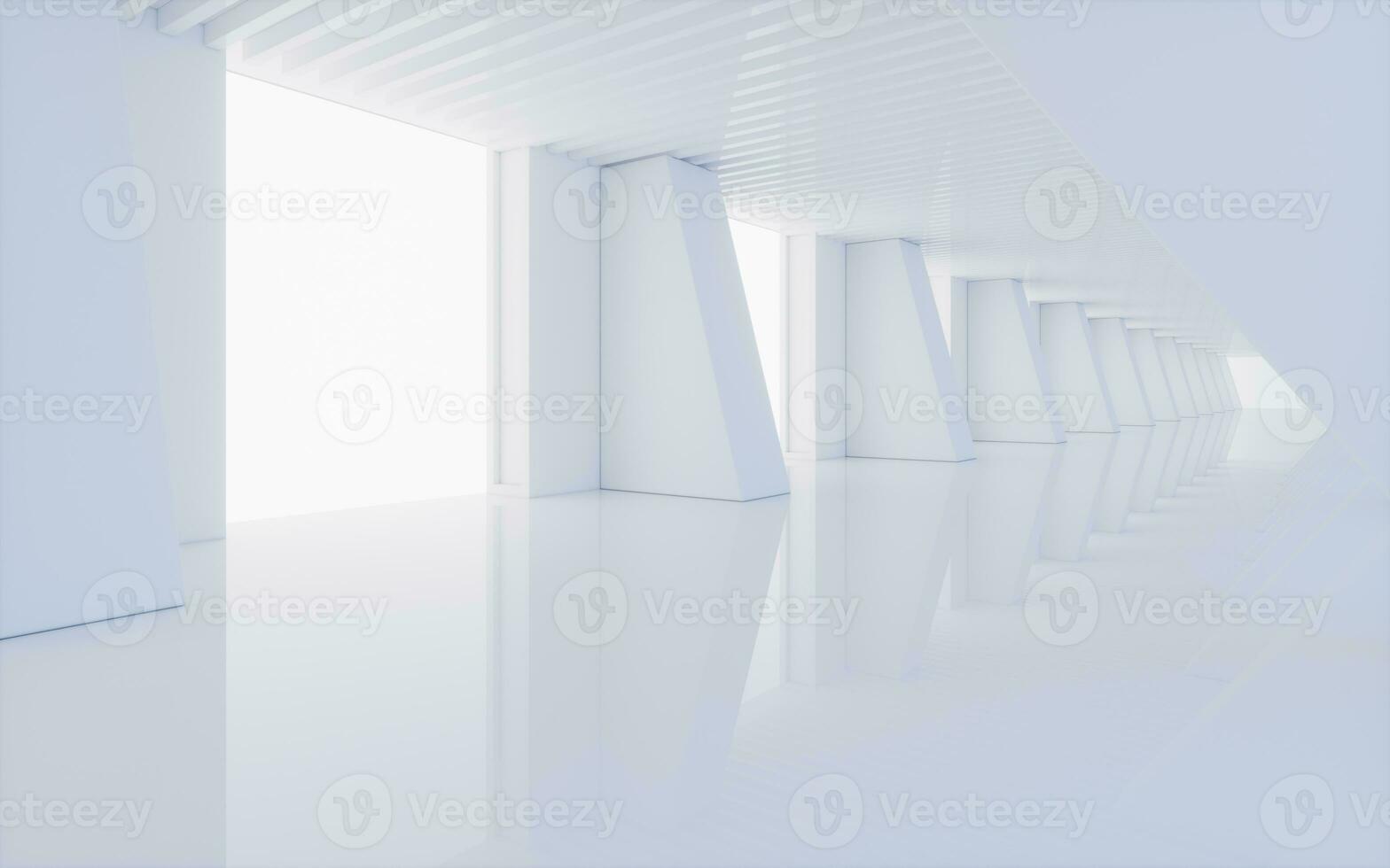 Empty white tunnel, 3d rendering. photo