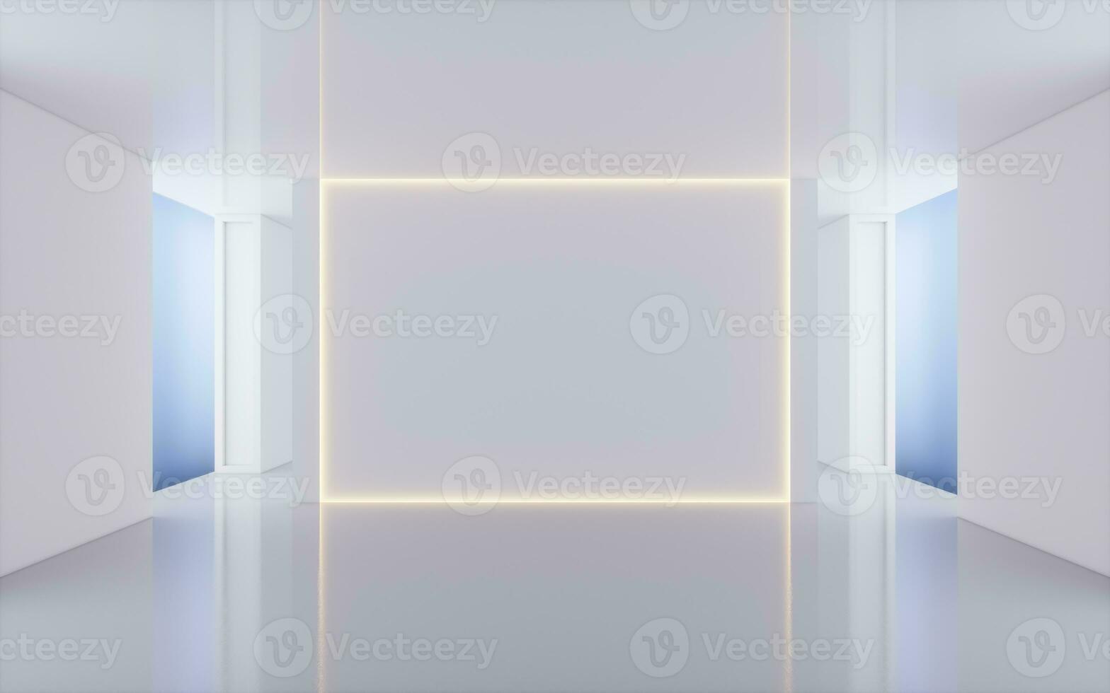 Empty white tunnel, 3d rendering. photo