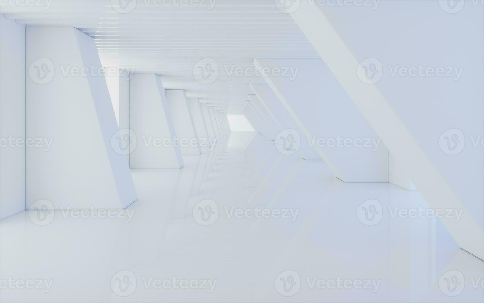 Empty white tunnel, 3d rendering. photo