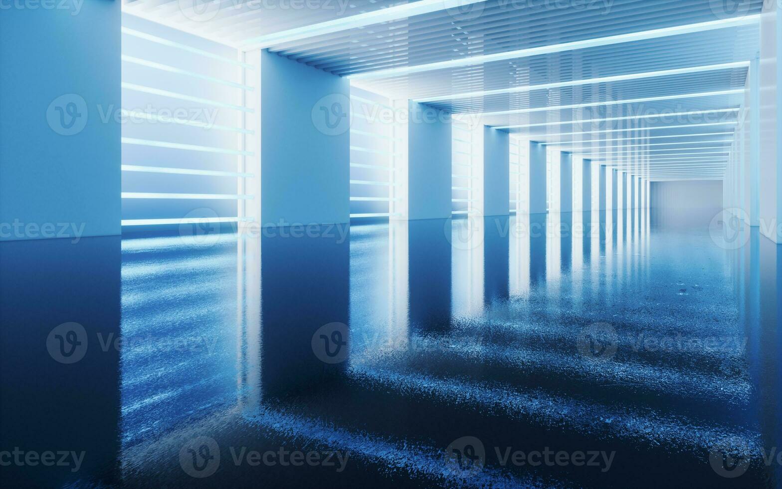 Empty white tunnel, 3d rendering. photo