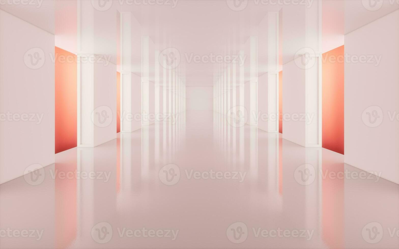Empty white tunnel, 3d rendering. photo