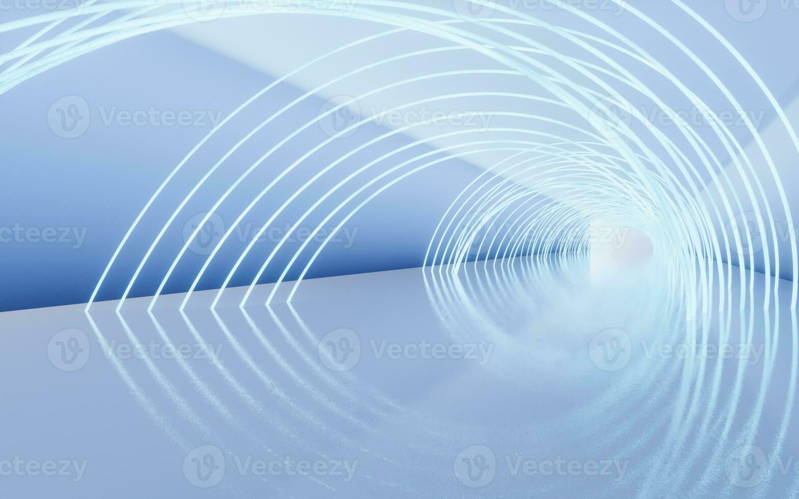 Empty white tunnel, 3d rendering. photo