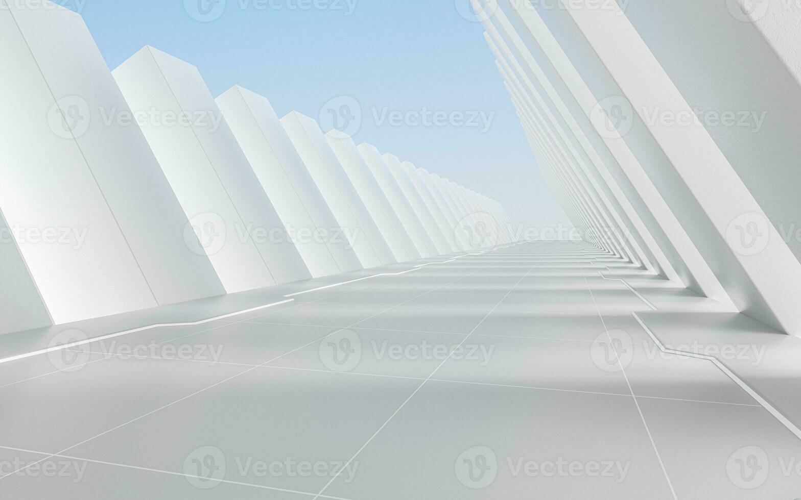 White empty tunnel, 3d rendering. photo