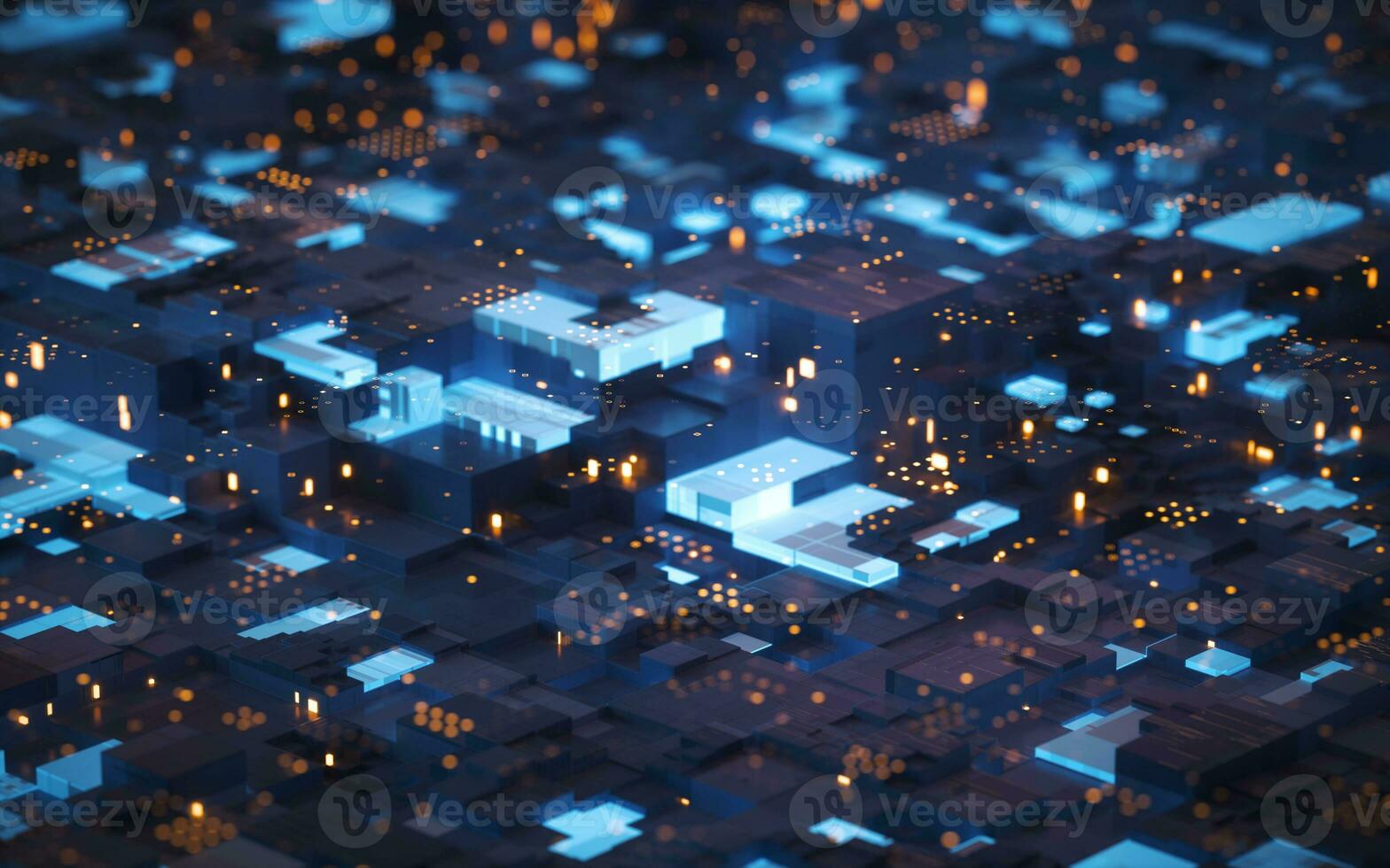 Circuit and materials, science and technology, 3d rendering. photo