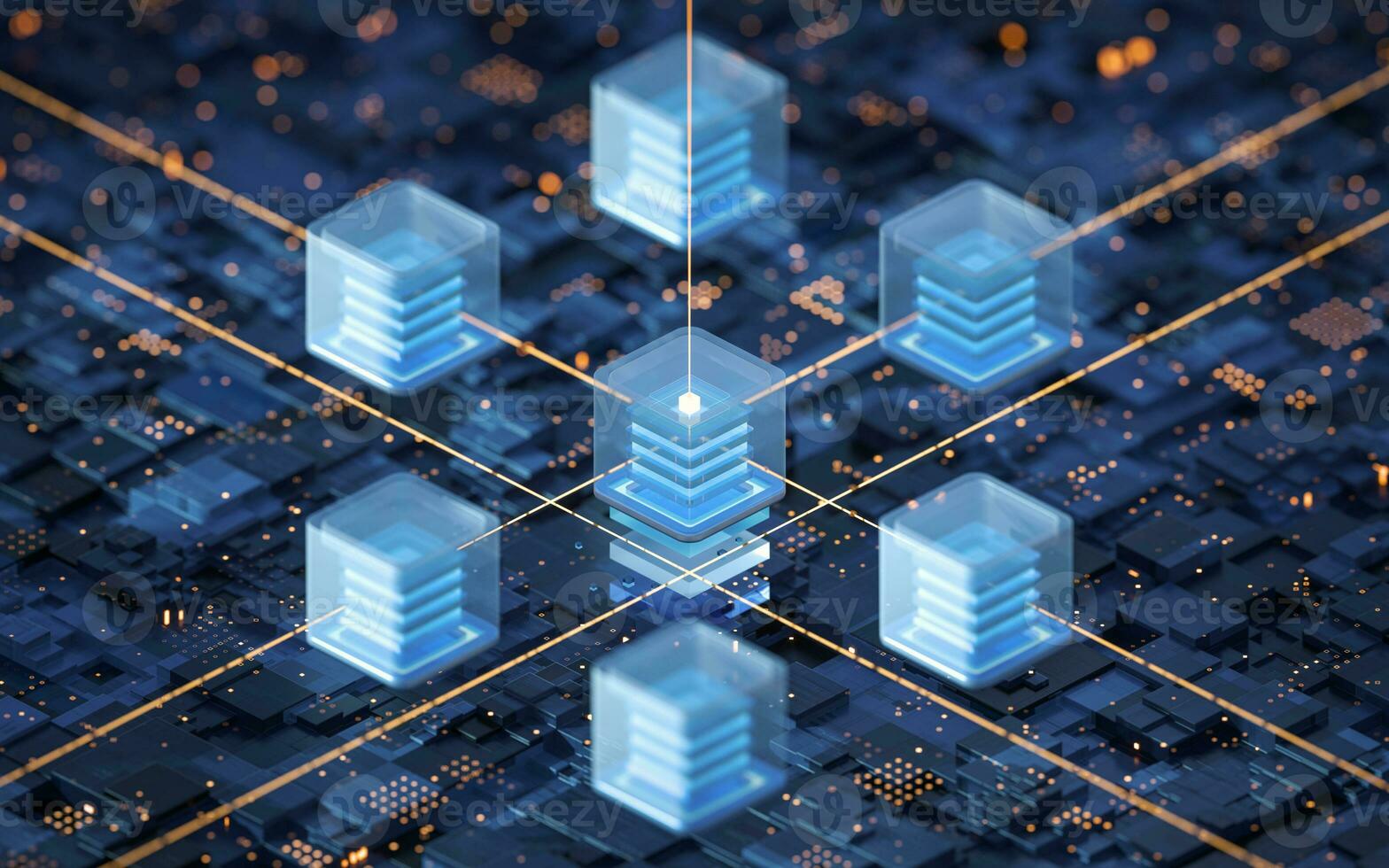 Circuit and materials, science and technology, 3d rendering. photo