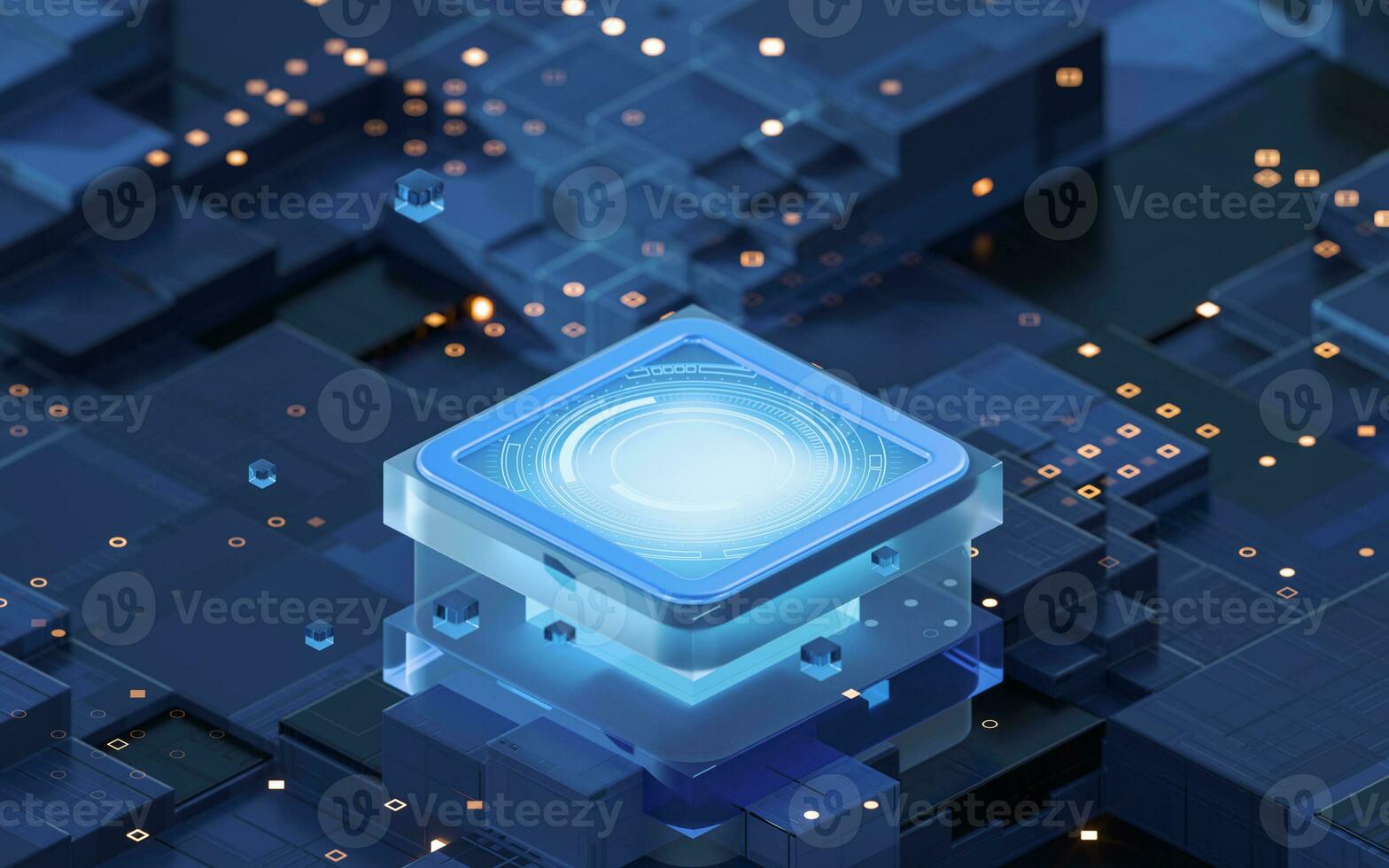 Circuit and materials, science and technology, 3d rendering. photo