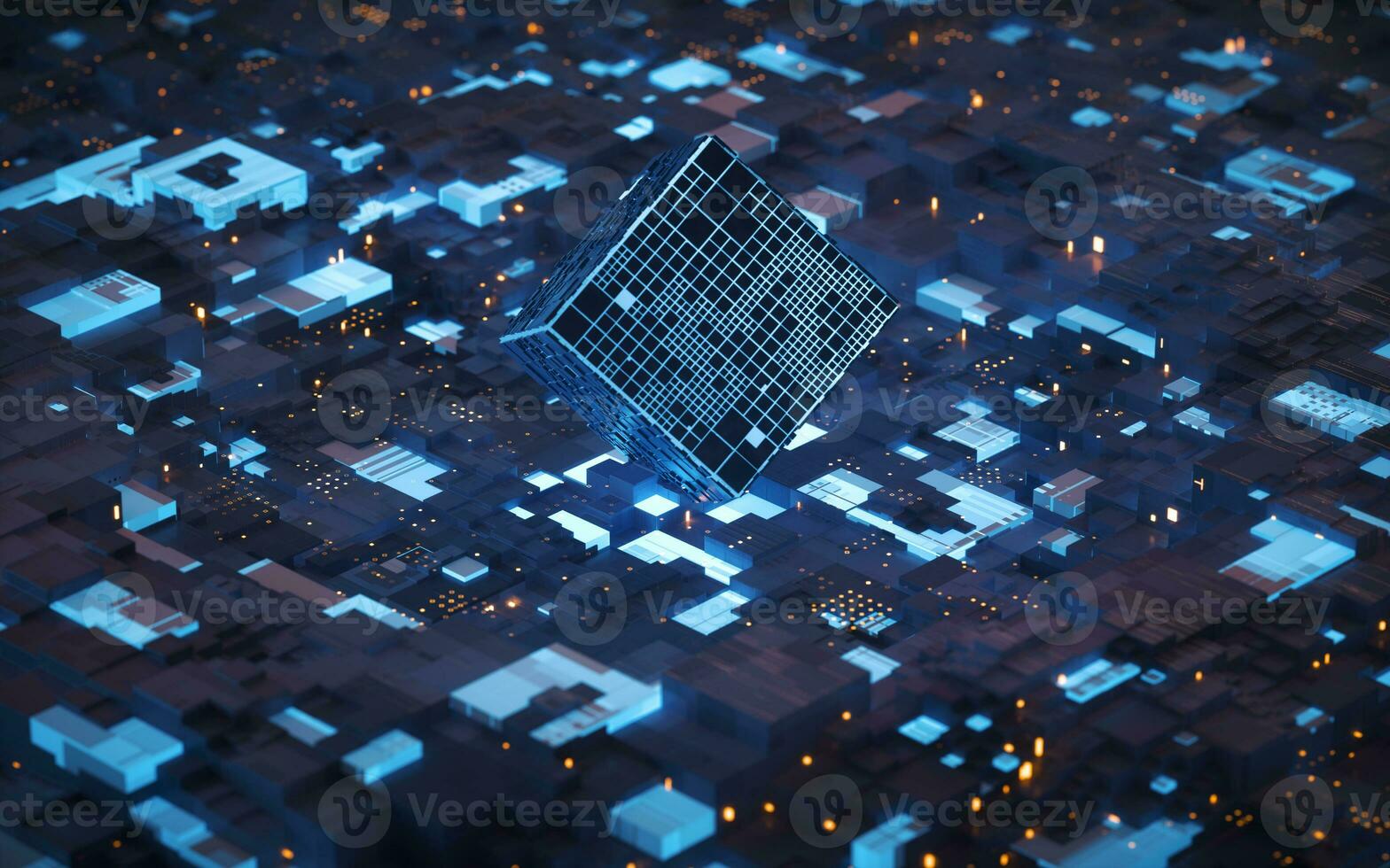 Circuit and materials, science and technology, 3d rendering. photo