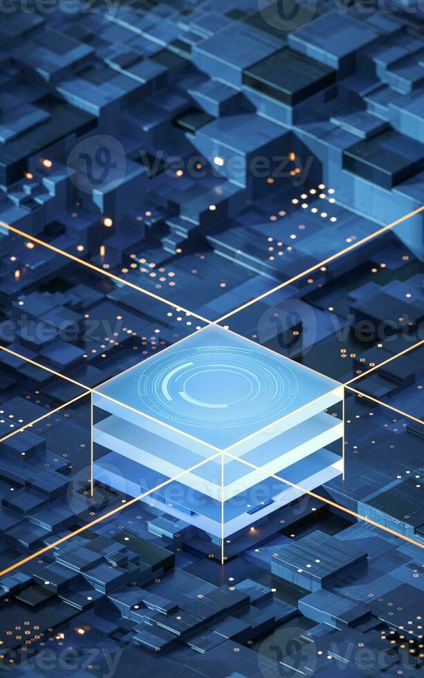 Circuit and materials, science and technology, 3d rendering. photo