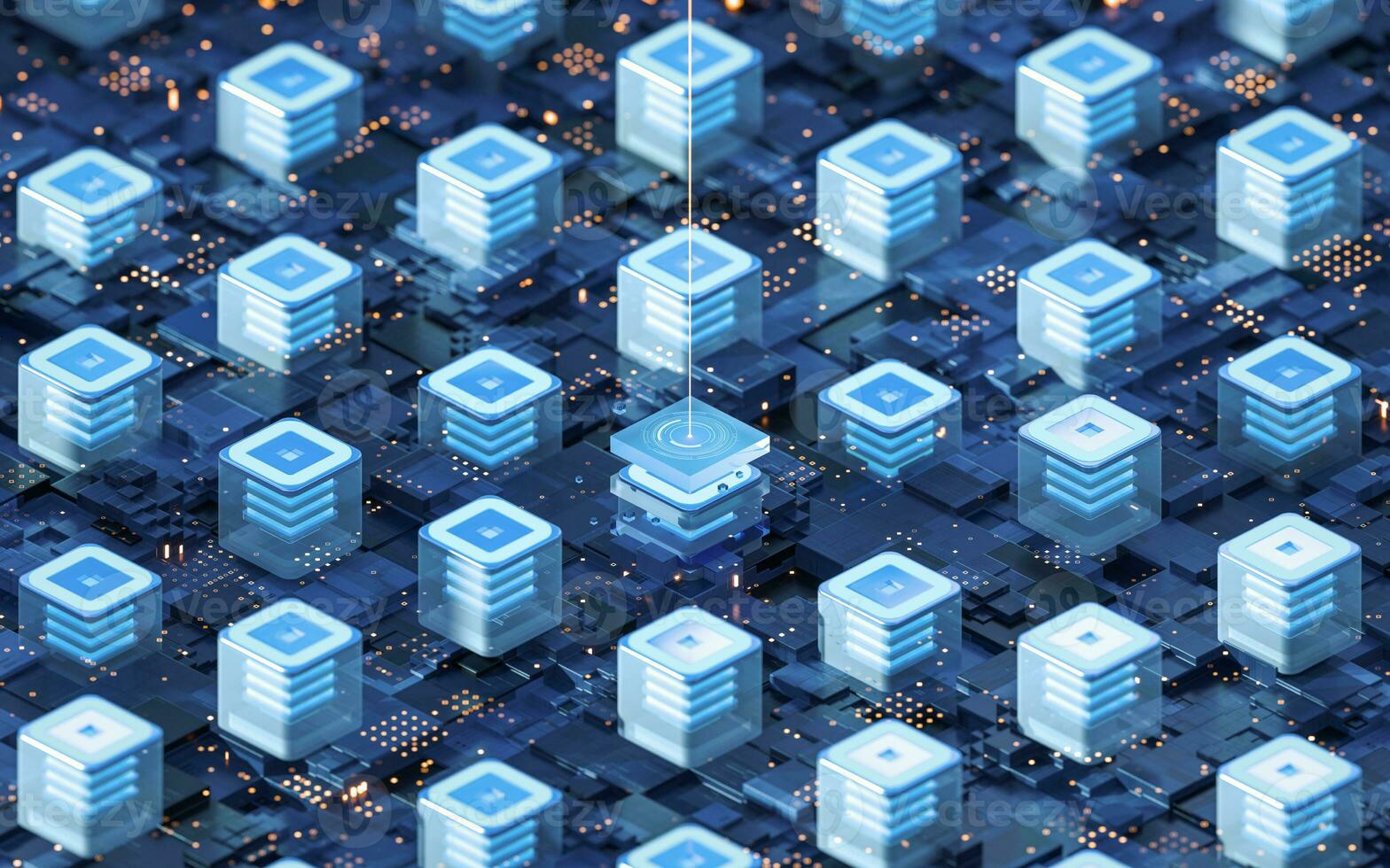 Circuit and materials, science and technology, 3d rendering. photo