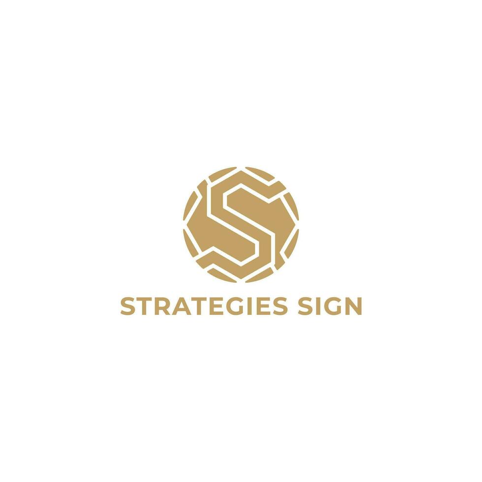 Modern stylish creative trendy circular-shaped sports brand gold color SS S initial based letter icon logo applied for business and consulting logo design inspiration template vector