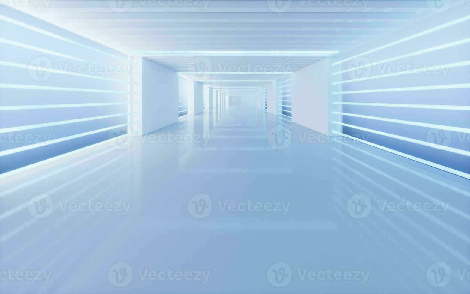 Empty white tunnel, 3d rendering. photo