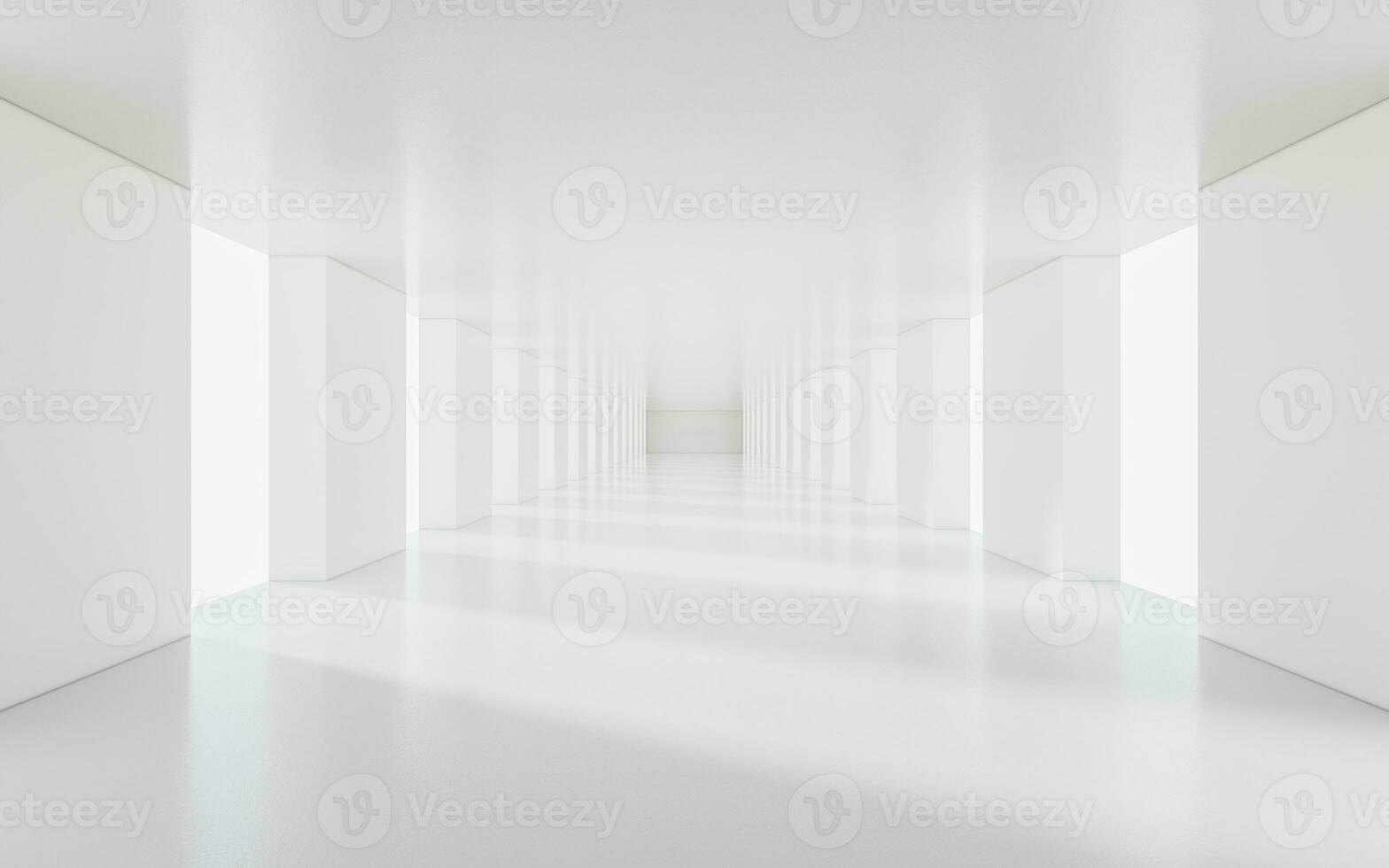 Empty white tunnel, 3d rendering. photo