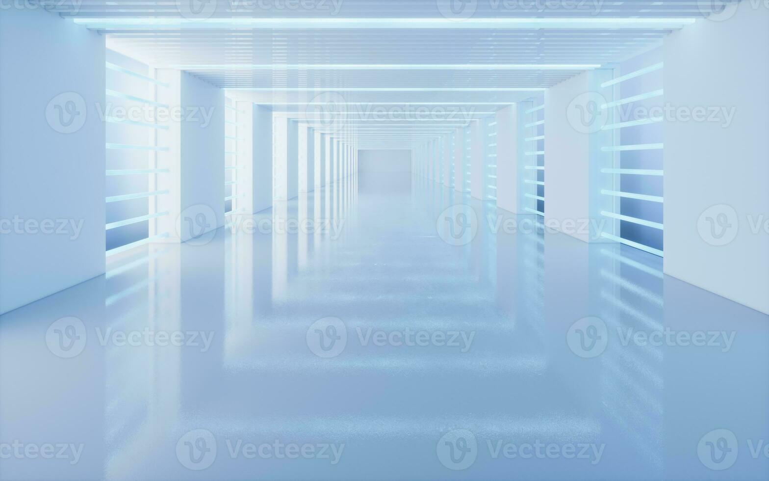 Empty white tunnel, 3d rendering. photo