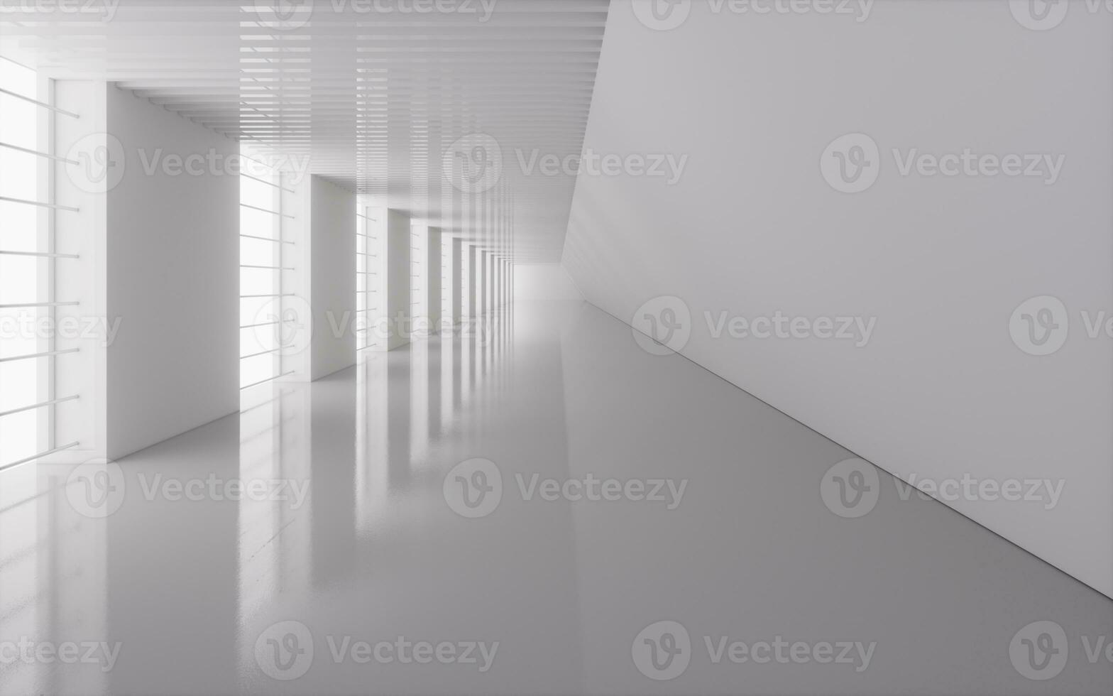 Empty white tunnel, 3d rendering. photo