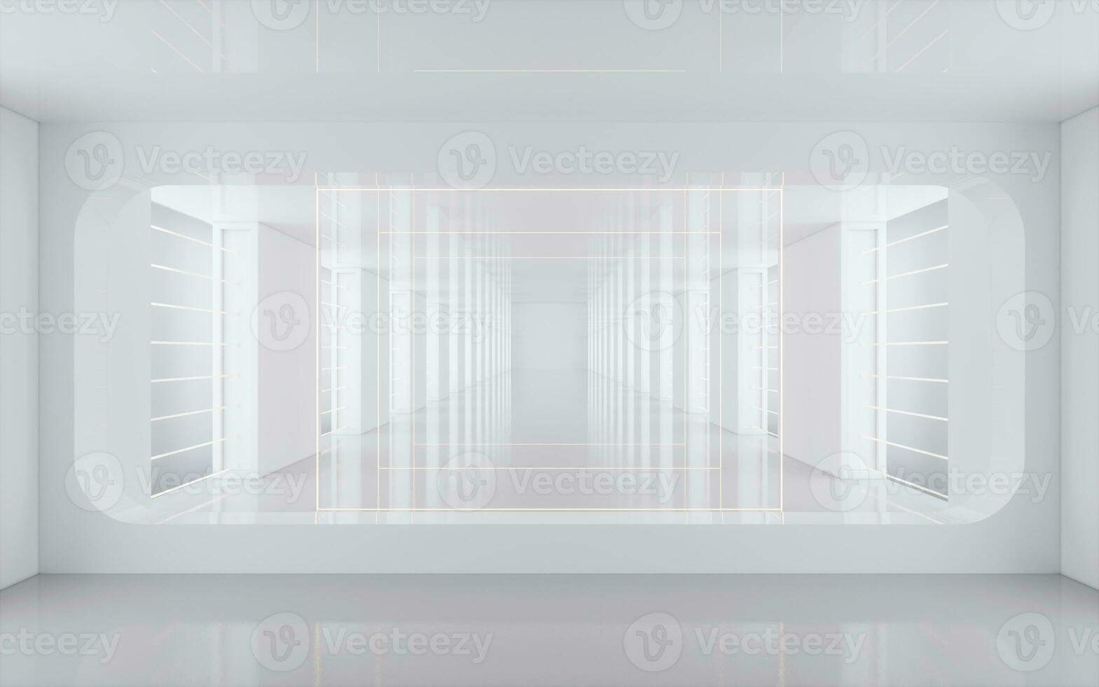 Empty white tunnel, 3d rendering. photo