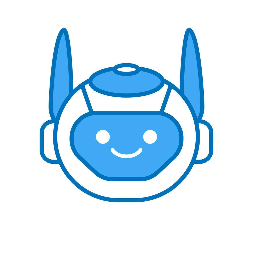 Robot Head Avatar Vector Design. Cartoon Robot Head Icon