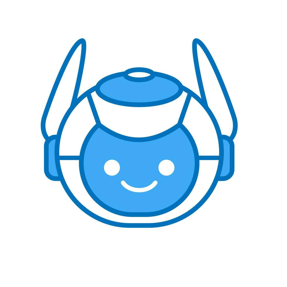 Robot Head Avatar Vector Design. Cartoon Robot Head Icon