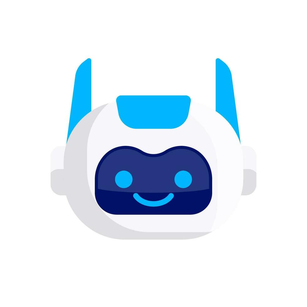 Robot Head Avatar Vector Design. Cartoon Robot Head Icon