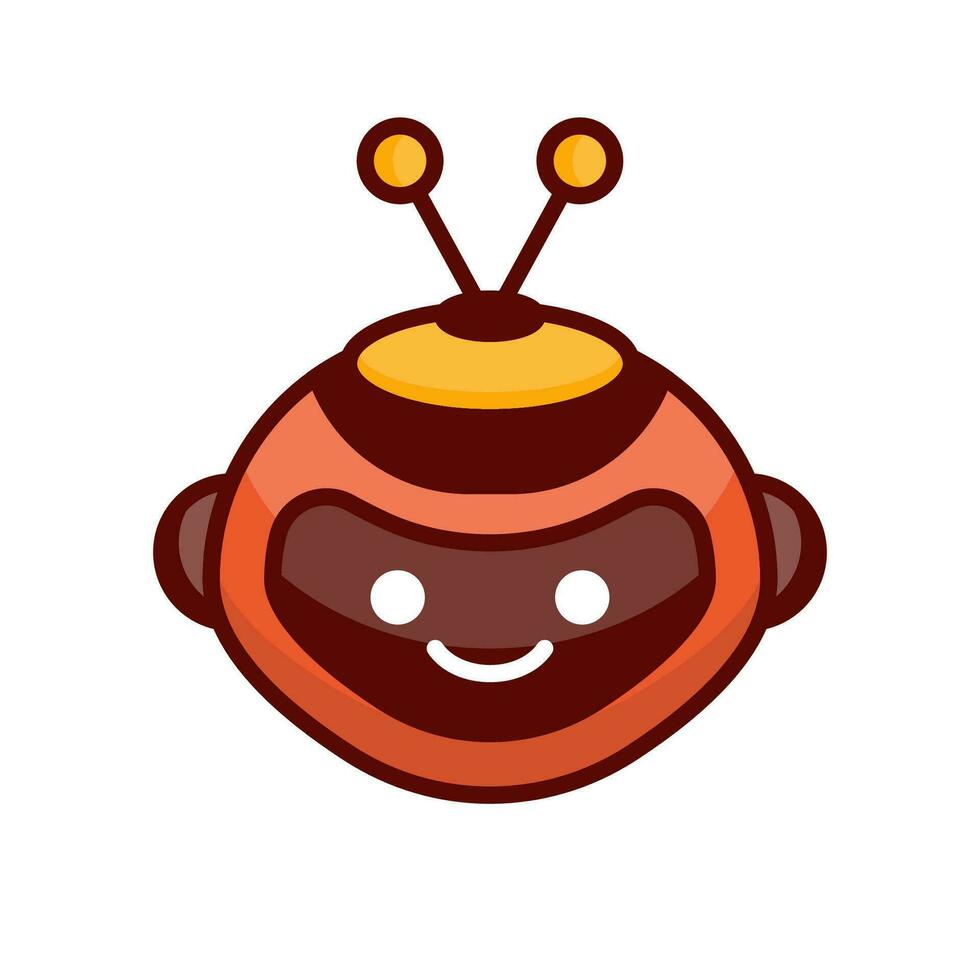 Robot Head Avatar Vector Design. Cartoon Robot Head Icon