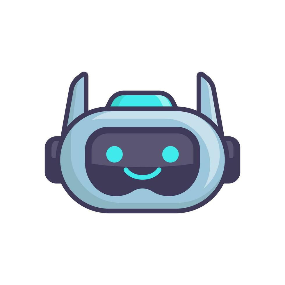 Robot Head Avatar Vector Design. Cartoon Robot Head Icon