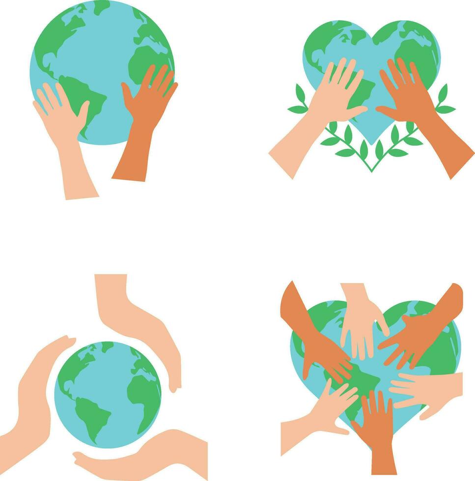 World Humanitarian Day Vector Symbol Set