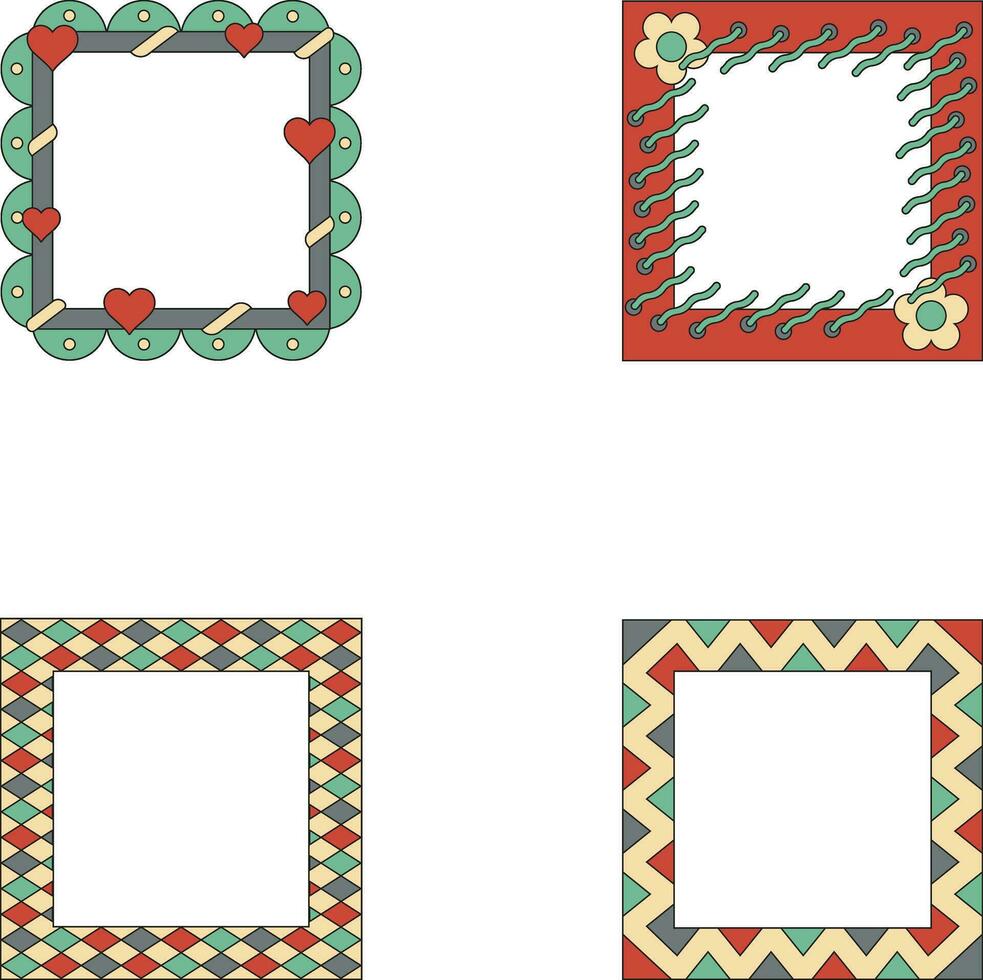 Retro Pop Groovy Frame For Background. Pro Vector