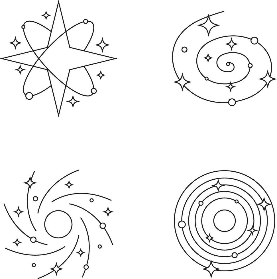 Cosmic Vintage Minimalist Art and Pattern Illustration vector