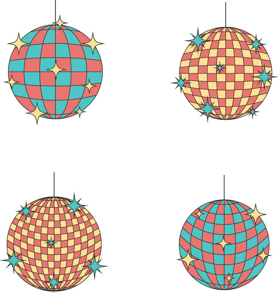 Retro Disco Ball Vector Icon For Background. Pro Vector