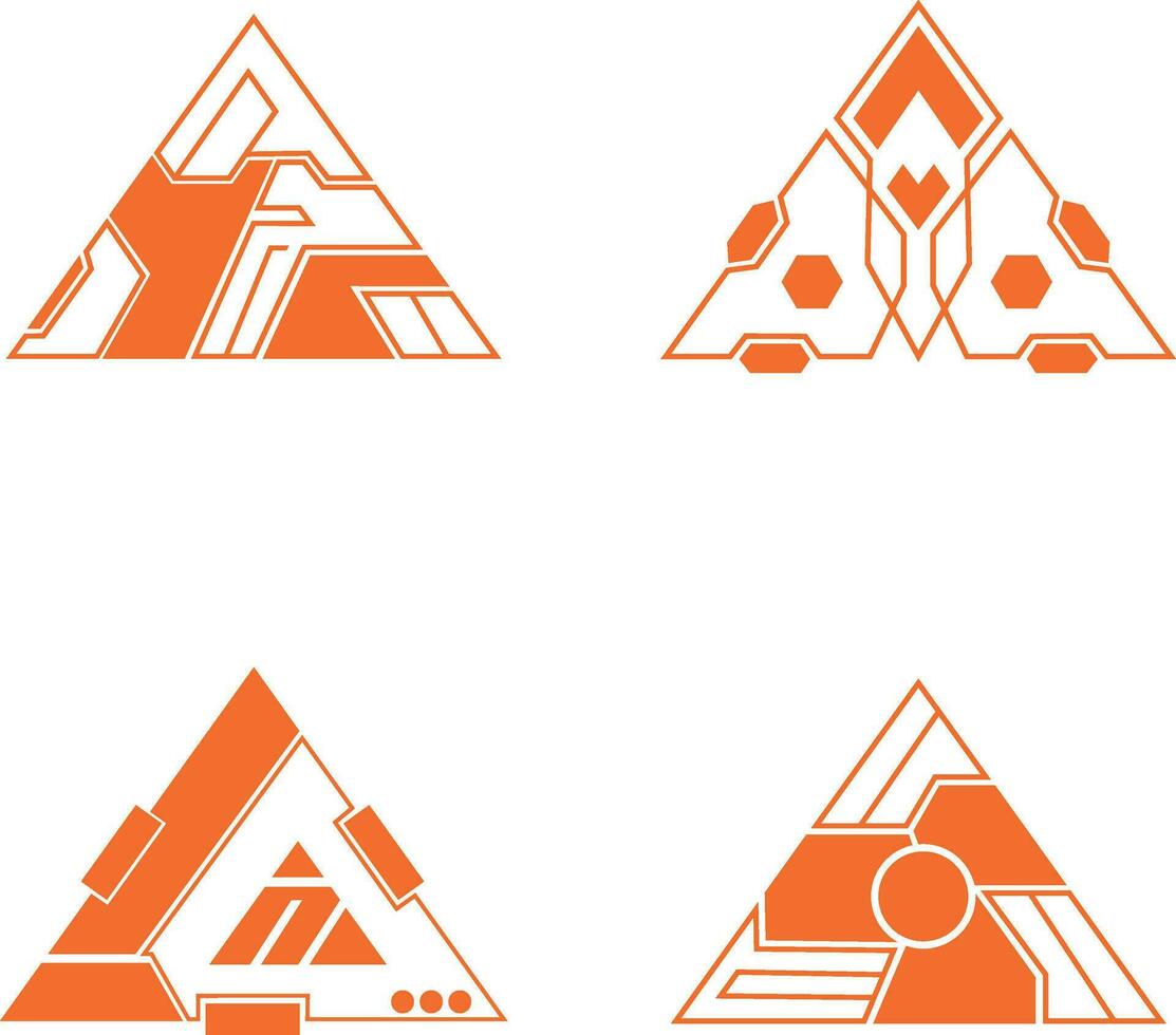 triángulo futurista hud marco ilustración. Pro vector
